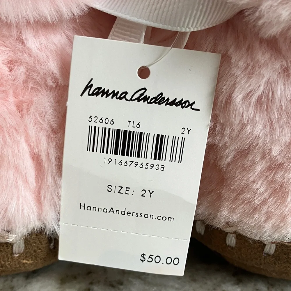 🇺🇸4 For $20 Nanna Andersson Pink Fuzzy Bear Paw Slippers Size 2Y-3Y NWT